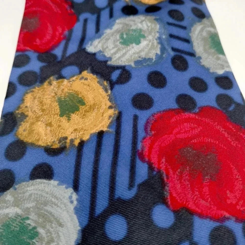 Oleg Cassini Men's Tie Necktie Floral Striped Dots Retro Boho Italy